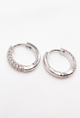 TRUE BY KRISTY Glisten Huggie Hoop Earrings - Silver