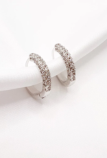 TRUE BY KRISTY Glisten Huggie Hoop Earrings - Silver