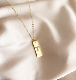 TRUE BY KRISTY Initial Tag Necklace