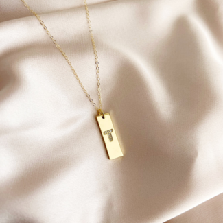 TRUE BY KRISTY Initial Tag Necklace