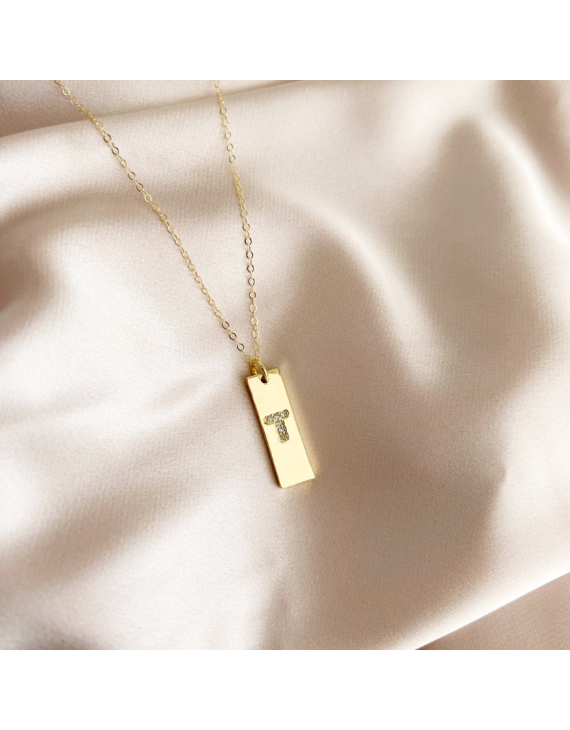 TRUE BY KRISTY Initial Tag Necklace