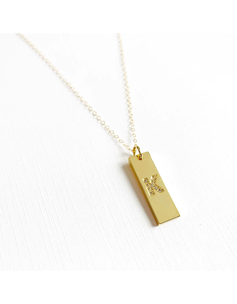 TRUE BY KRISTY Initial Tag Necklace
