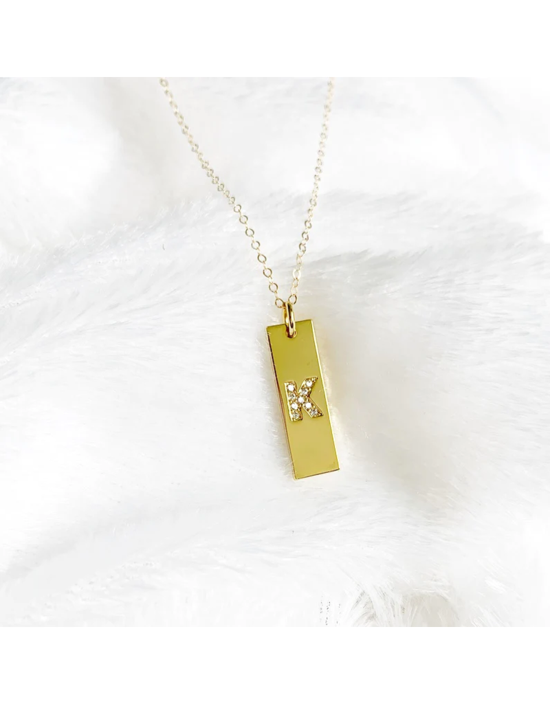 TRUE BY KRISTY Initial Tag Necklace