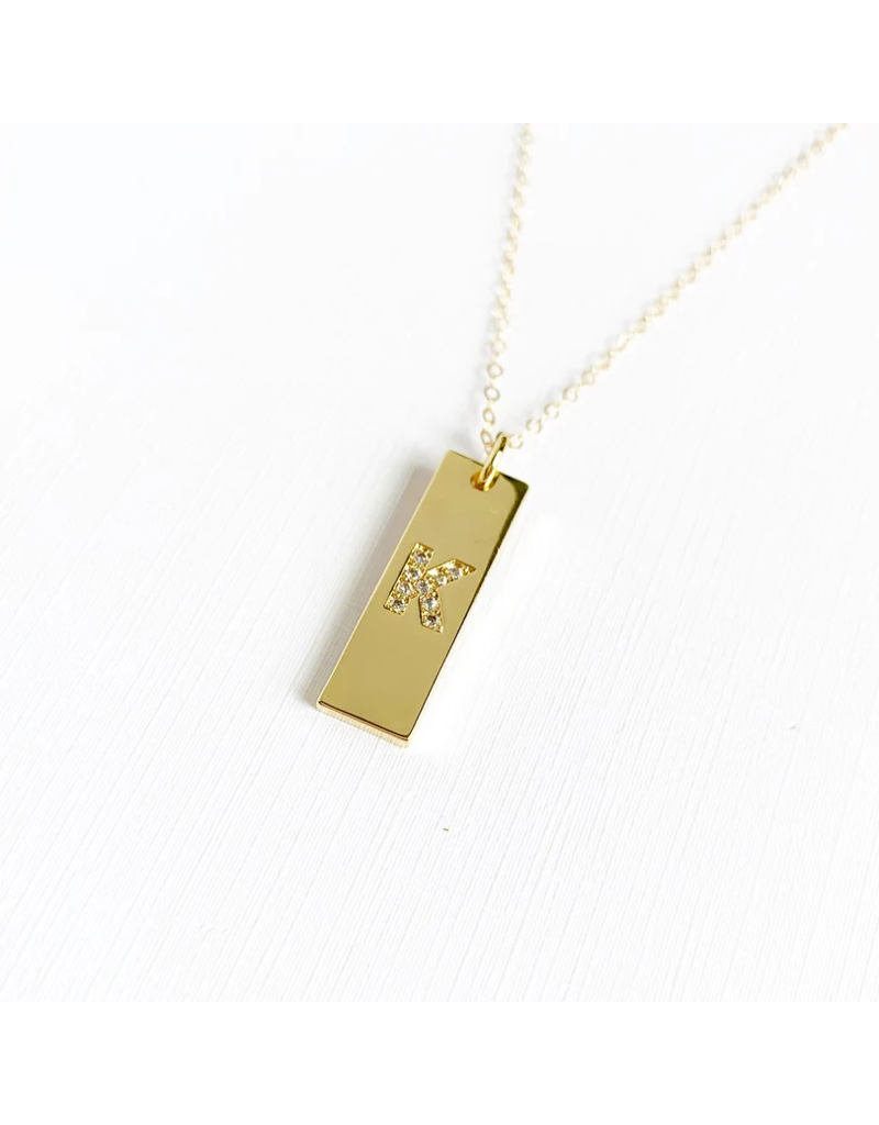 TRUE BY KRISTY Initial Tag Necklace