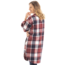 Women's Long Plaid Shacket - Red/Navy