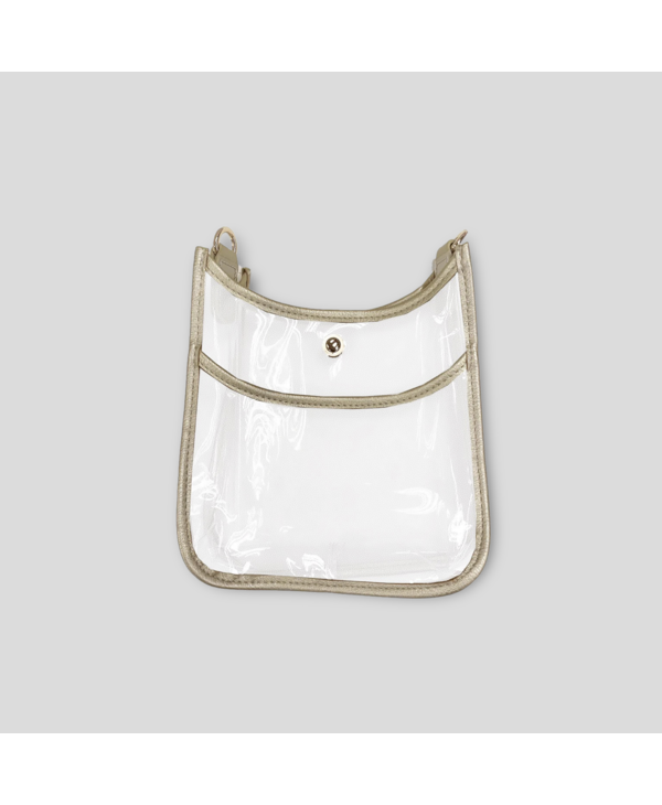 Mini Game Day Messenger Without Strap - Clear/Gold Trim