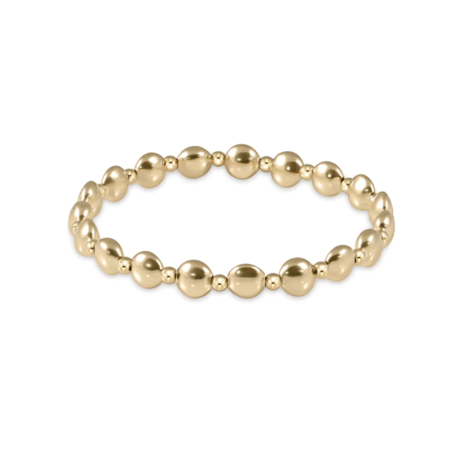 Honesty Grateful Pattern 6mm Bead Bracelet - Gold