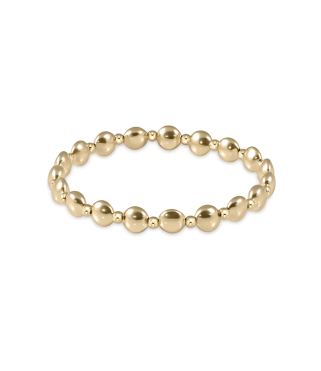 Honesty Grateful Pattern 6mm Bead Bracelet - Gold