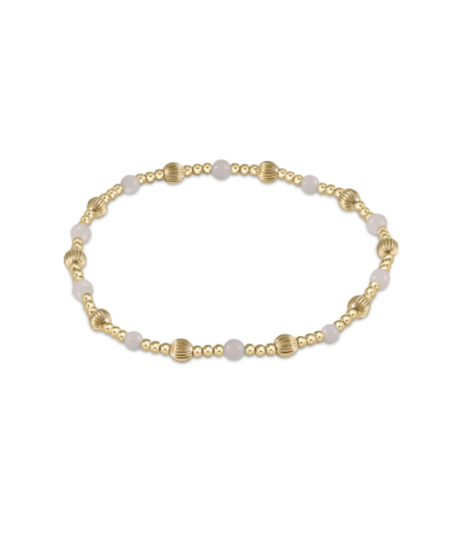 Dignity Sincerity Pattern Bead Bracelet - Moonstone/Gold