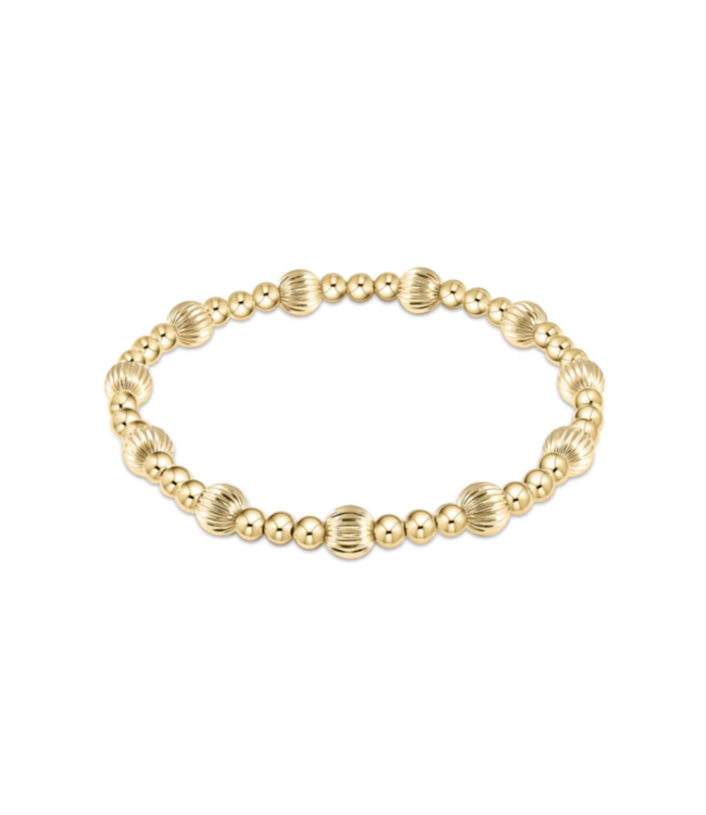 Dignity Sincerity Pattern 6mm Bead Bracelet - Gold