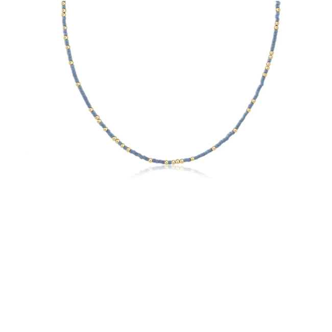 Hope Unwritten 15" Choker Necklace - Dusty Blue