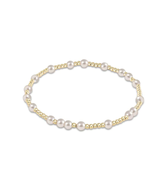 Hope Unwritten 4mm Bead Bracelet - Pearl/Gold