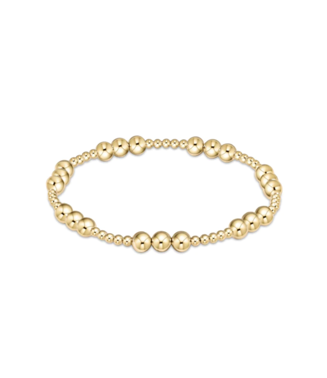 Classic Joy Pattern 5mm Bead Bracelet - Gold