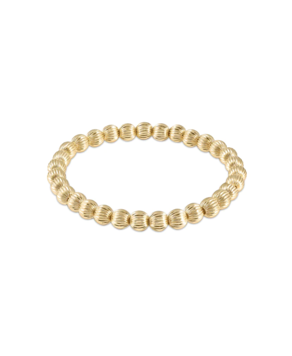 Dignity Pattern 6mm Bead Bracelet - Gold