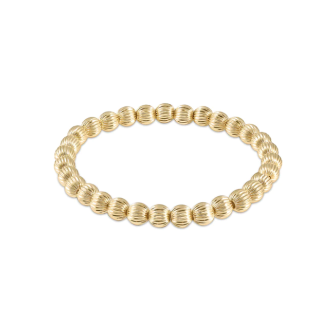 Dignity Pattern 6mm Bead Bracelet - Gold