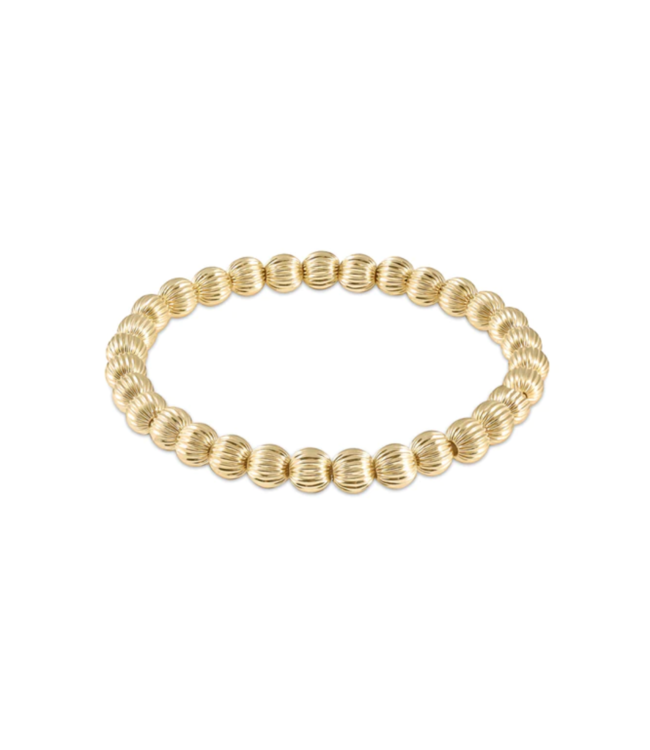 Dignity Pattern 6mm Bead Bracelet - Gold