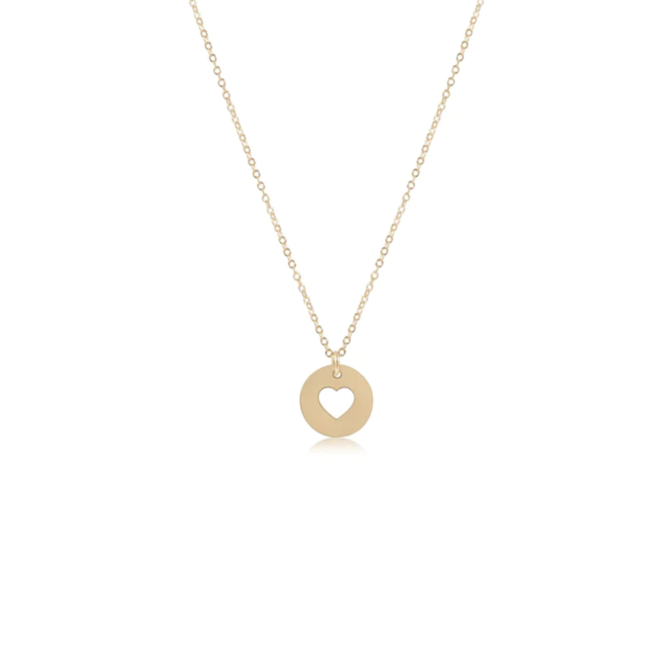 Gold 16" Necklace - Love Disc Charm