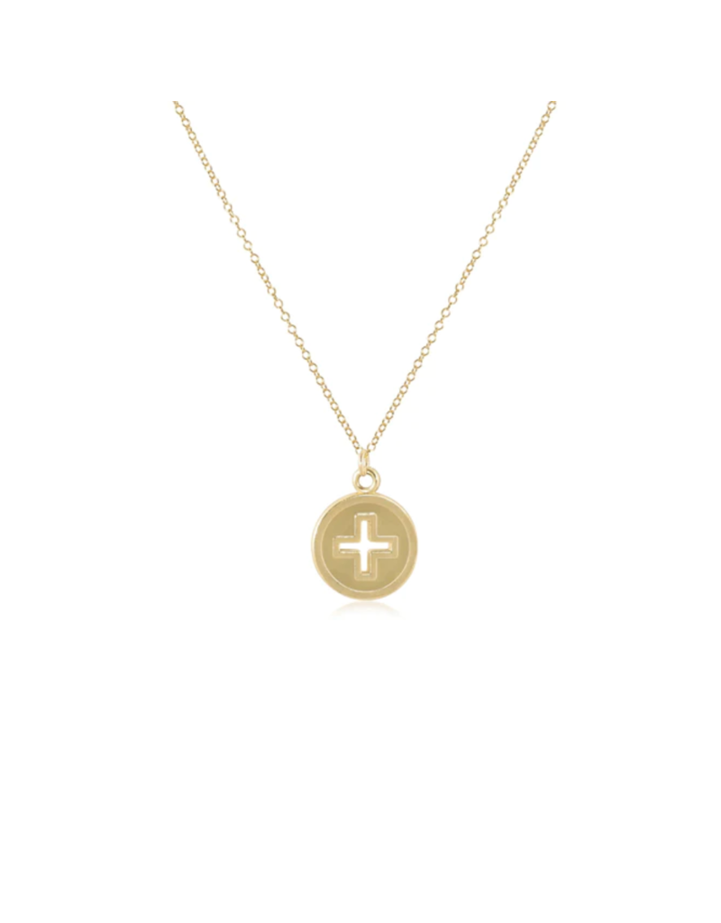 ENEWTON DESIGN Gold 16" Necklace - Gold Signature Cross Disc Charm