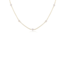 Simplicity 4mm Bead Chain 17" Necklace - Pearl/Gold