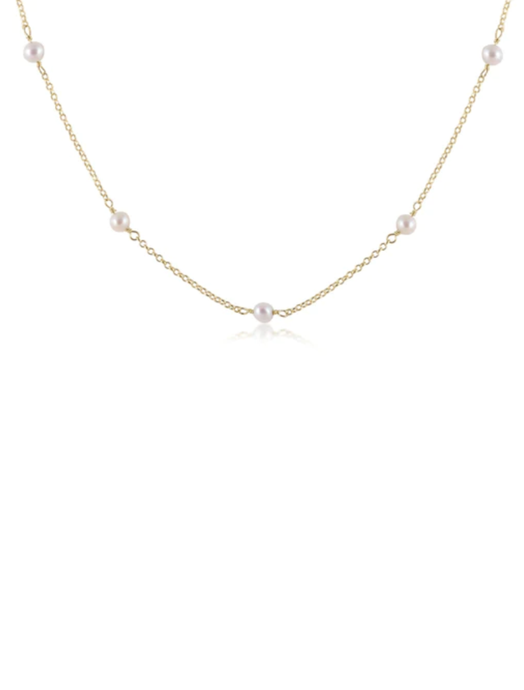 ENEWTON DESIGN Simplicity 4mm Bead Chain 17" Necklace - Pearl/Gold