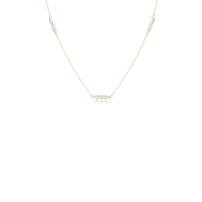 Joy Simplicity 3mm Bead Chain 17" Necklace - Pearl/Gold