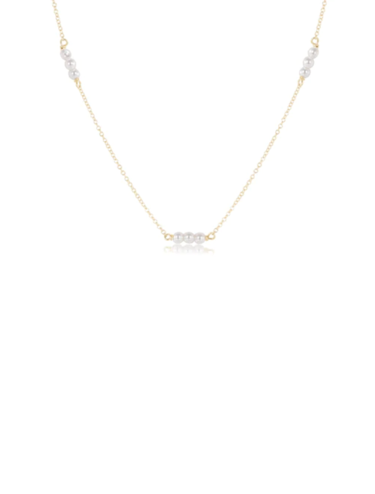 ENEWTON DESIGN Joy Simplicity 3mm Bead Chain 15" Choker Necklace - Pearl/Gold