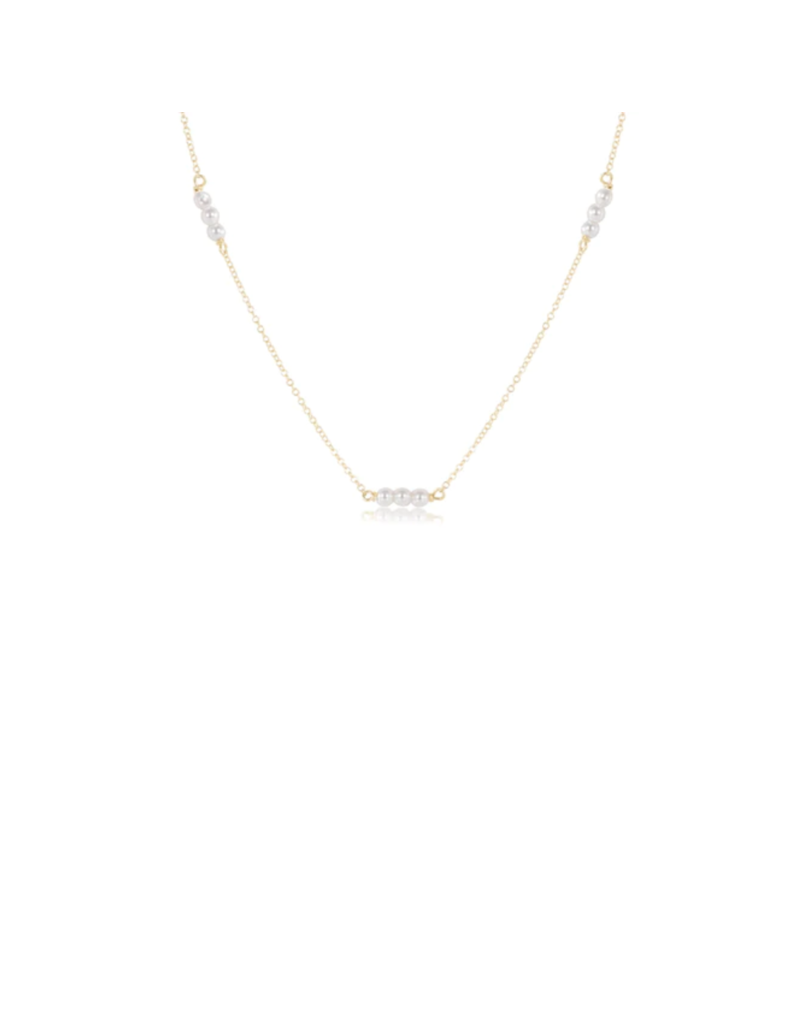 ENEWTON DESIGN Joy Simplicity 3mm Bead Chain 15" Choker Necklace - Pearl/Gold