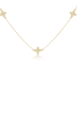 ENEWTON DESIGN Simplicity Beaded Signature Cross Chain 17" Necklace - Gold