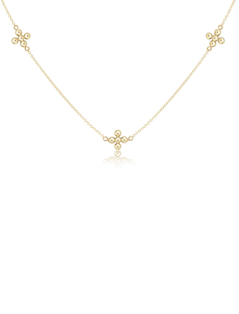 ENEWTON DESIGN Simplicity Beaded Signature Cross Chain 17" Necklace - Gold