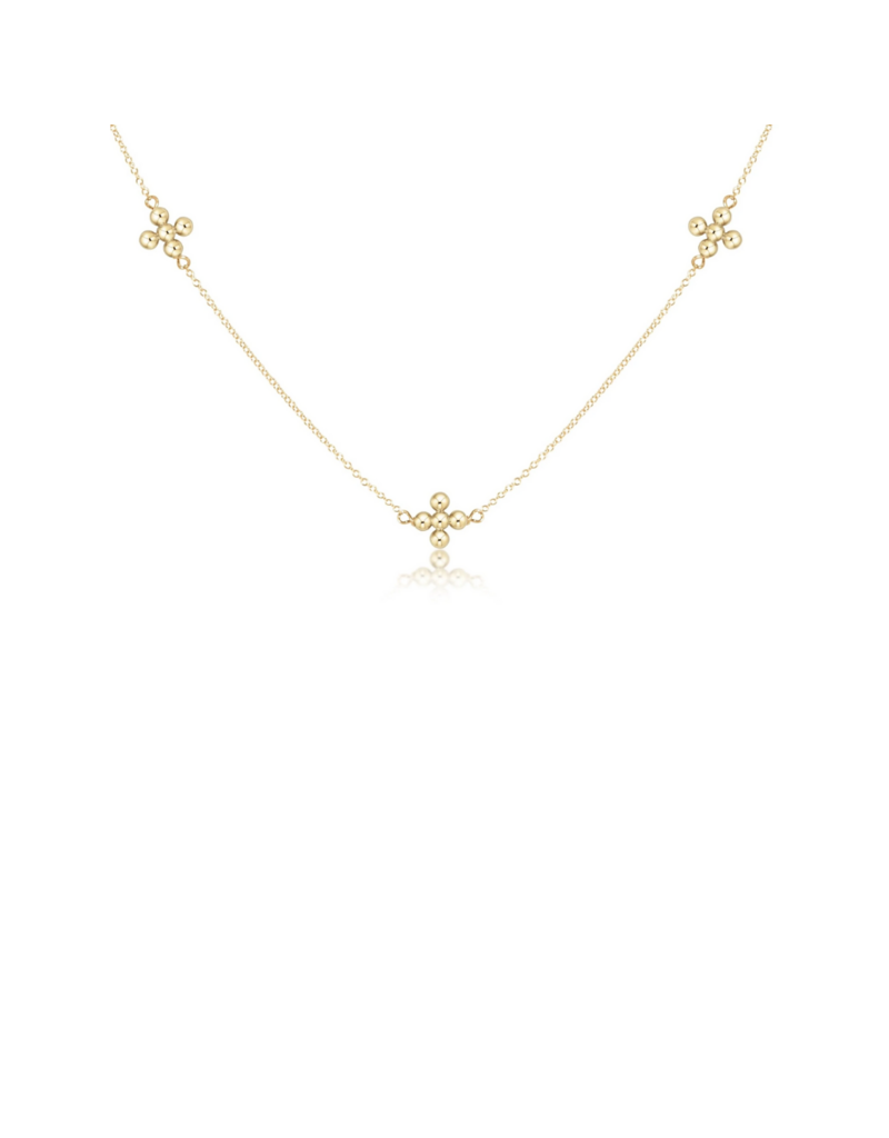 ENEWTON DESIGN Simplicity Beaded Signature Cross Chain 17" Necklace - Gold