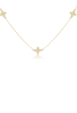 ENEWTON DESIGN Simplicity Beaded Signature Cross Chain 15" Choker Necklace - Gold