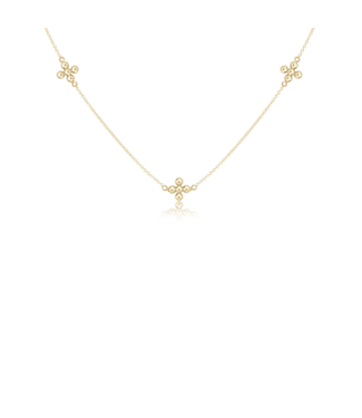 ENEWTON DESIGN Simplicity Beaded Signature Cross Chain 15" Choker Necklace - Gold