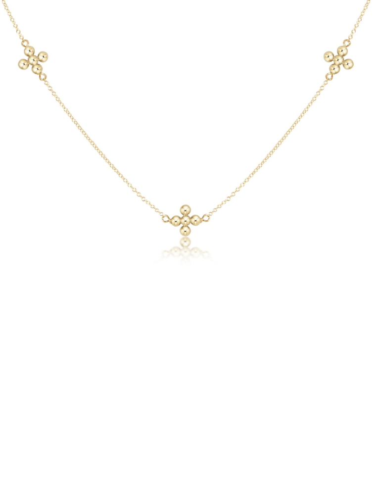 ENEWTON DESIGN Simplicity Beaded Signature Cross Chain 15" Choker Necklace - Gold