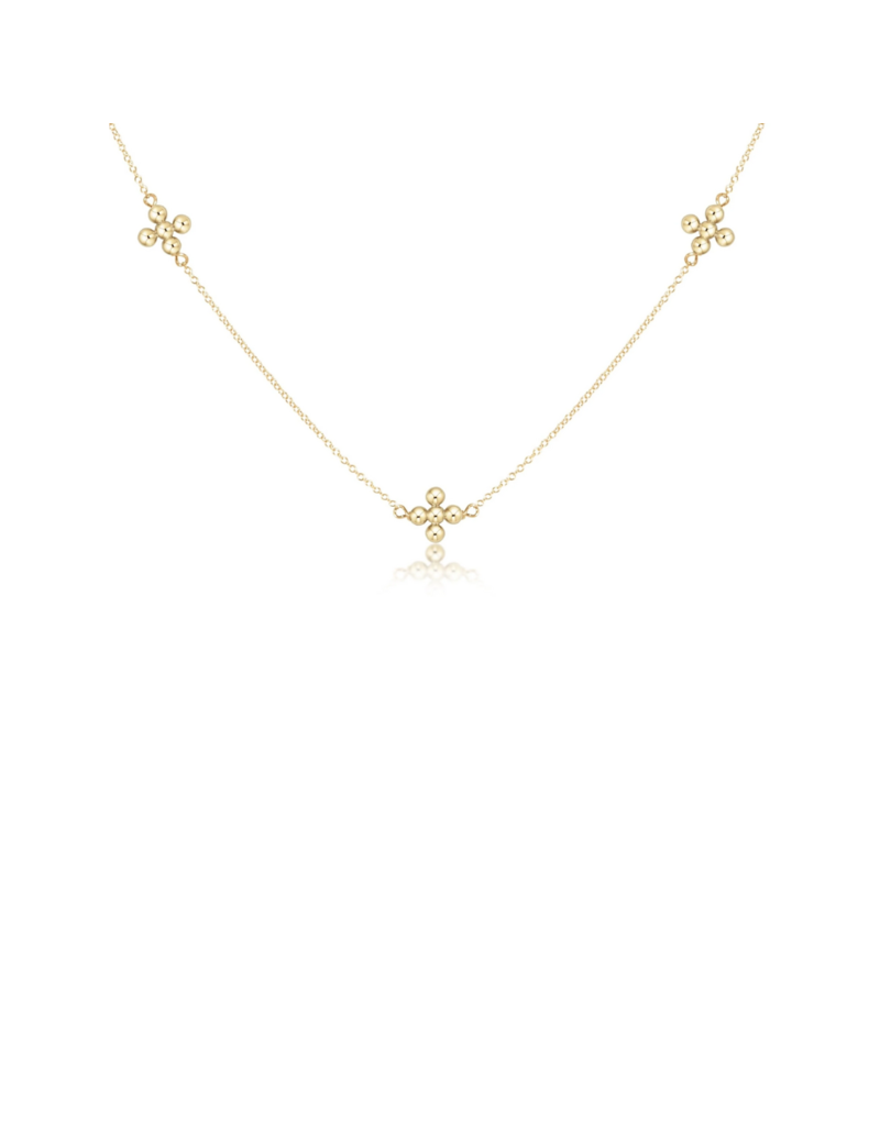 ENEWTON DESIGN Simplicity Beaded Signature Cross Chain 15" Choker Necklace - Gold