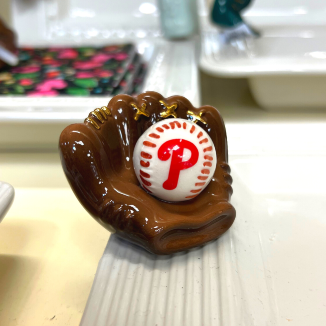 *Her Hide Out Exclusive* Phillies Baseball Mitt Mini
