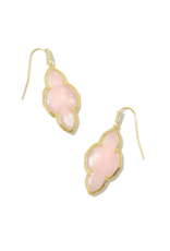KENDRA SCOTT DESIGN Abbie Gold Drop Earrings in Rose Quartz