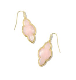 KENDRA SCOTT DESIGN Abbie Gold Drop Earrings in Rose Quartz