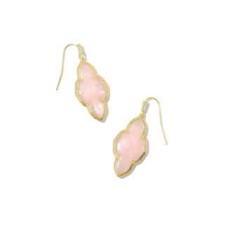 KENDRA SCOTT DESIGN Abbie Gold Drop Earrings in Rose Quartz