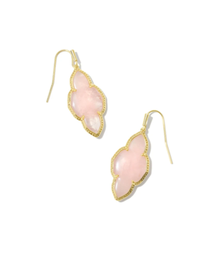 KENDRA SCOTT DESIGN Abbie Gold Drop Earrings in Rose Quartz