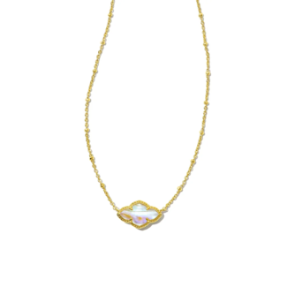 KENDRA SCOTT DESIGN Abbie Gold Pendant Necklace in Iridescent Abalone