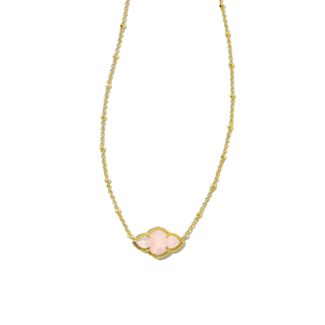 KENDRA SCOTT DESIGN Abbie Gold Pendant Necklace in Rose Quartz