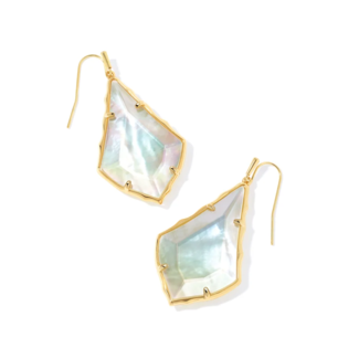 KENDRA SCOTT DESIGN Faceted Alex Gold Drop Earrings in Ivory Illusion