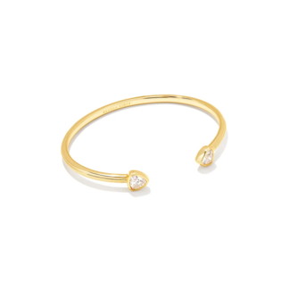 KENDRA SCOTT DESIGN Arden Gold Cuff Bracelet in White Crystal