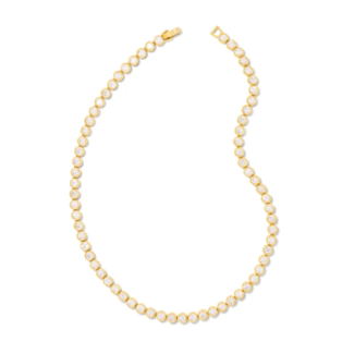 KENDRA SCOTT DESIGN Carmen Gold Tennis Necklace in White Crystal