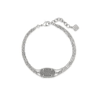 KENDRA SCOTT DESIGN Elaina Silver Multi Strand Bracelet in Platinum Drusy