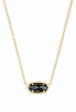 KENDRA SCOTT DESIGN Elisa Gold Pendant Necklace in Black Opaque Glass