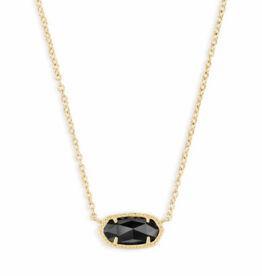 KENDRA SCOTT DESIGN Elisa Gold Pendant Necklace in Black Opaque Glass