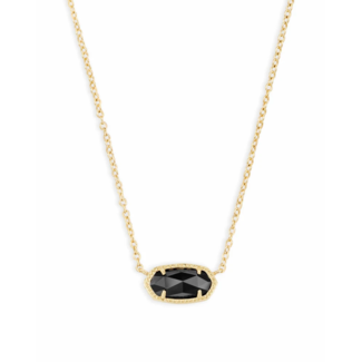 KENDRA SCOTT DESIGN Elisa Gold Pendant Necklace in Black Opaque Glass