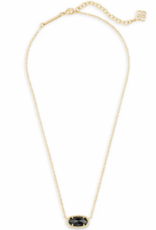 KENDRA SCOTT DESIGN Elisa Gold Pendant Necklace in Black Opaque Glass