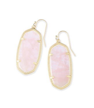 KENDRA SCOTT DESIGN Elle Gold Drop Earrings in Rose Quartz
